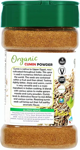 Vista 5 de Rani - Polvo de comino orgánico (polvo Jeera) 3 onzas (3.00 oz) de PET en tarro ~ Todo natural Vegano Apto para gluten Sin OMG Origen indio