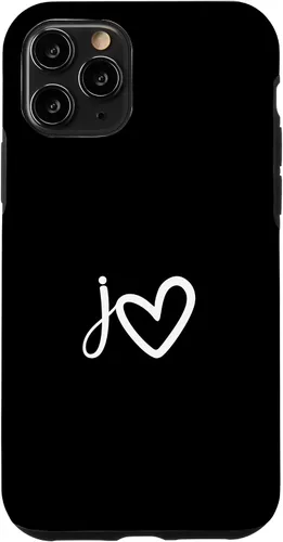 Vista 29 de Minimalist Monogram Name Initial Letter j White Heart Shape Case for iPhone 17