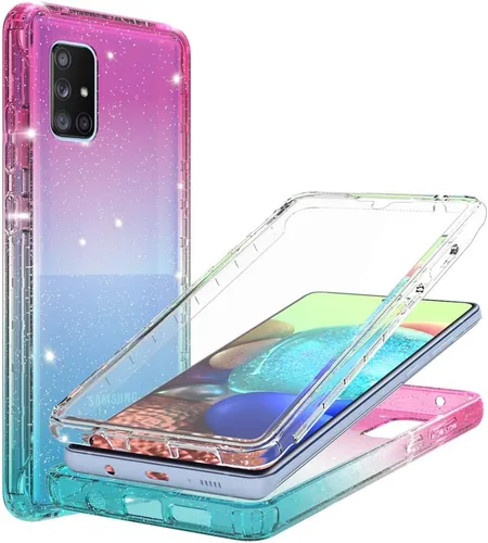 Vista 6 de Funda para Samsung Galaxy A71 5G (no compatible con A71 4G) de cuerpo completo, a prueba de golpes, con protector de pantalla integrado para niñas