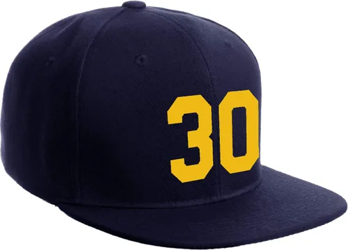 Vista 18 de Número de equipo modificado para requisitos particulares del jugador del color del sombrero del Snapback de la visera plana clásica de la visera