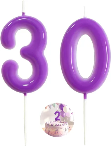 Vista 187 de Velas número 2 arcoíris con número 3D de feliz cumpleaños para decoración de fiesta de pastel de cumpleaños, suministros de celebración