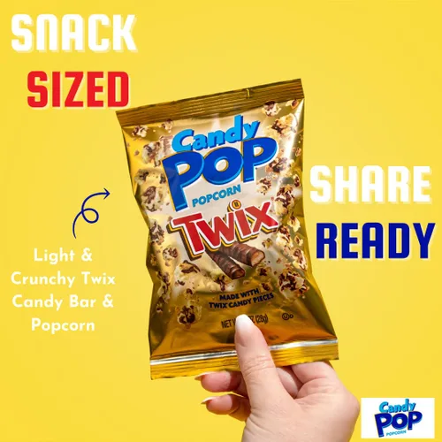 Vista 4 de Candy Pop TWIX Palomitas de maíz recubiertas de caramelo (bolsas de 5.25 onzas, 1 paquete)