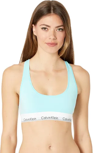 Vista 21 de Calvin Klein Bralette moderno de algodón elástico V-Day sin forro Gris Caliente