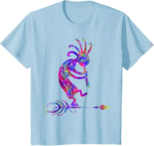 Vista 14 de Native American Kokopelli With Feather 2 - Camiseta Fan Fun, Negro, S