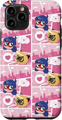 Vista 29 de Miraculous Ladybug Chibi Collection Mensaje para Cat Noir Funda para iPhone 17