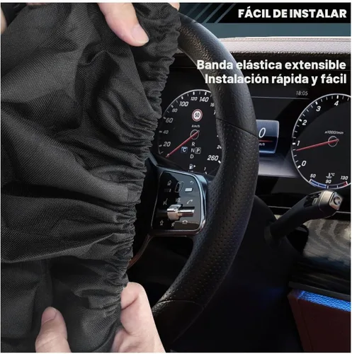 Vista 4 de JOYCOURT Parasol para volante de automóvil, protector anticalor para volante