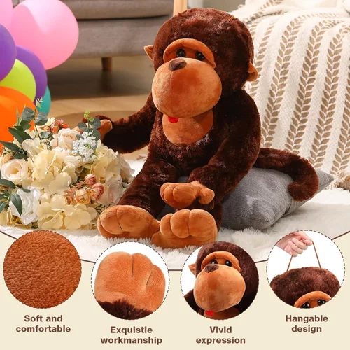 Vista 3 de Shappy Mono gigante de peluche de 31.5 pulgadas de gorila grande, juguete de peluche para baby shower, fiesta de cumpleaños, regalos para niños
