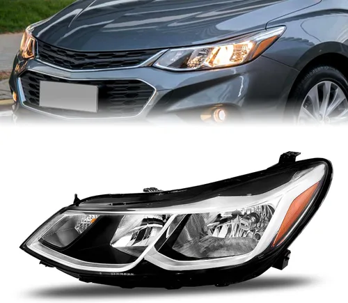 Vista 9 de JSBOYAT Compatible con el conjunto de faros delanteros Chevy Cruze 2016-2019 de repuesto, halógeno, no proyector, faro delantero estilo OE, lado