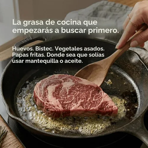 Vista 6 de Lineage Provisions - Sebo de res 100% alimentado y terminado con pasto – Pack de 3 frascos de vidrio – Ganado criado en EE. UU. – Elaborado
