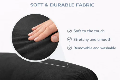 Vista 5 de Almohada corporal de microperlas – Almohada de apoyo para dormir lateral de cuerpo completo con funda extraíble para caderas, rodillas, espalda