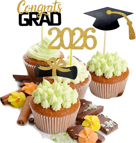 Vista 2 de YuBoBo 2019 - Decoración para magdalenas, decoración para las magdalenas de la fiesta de graduación, año 2019, juego de 48 piezas, 48 pizas