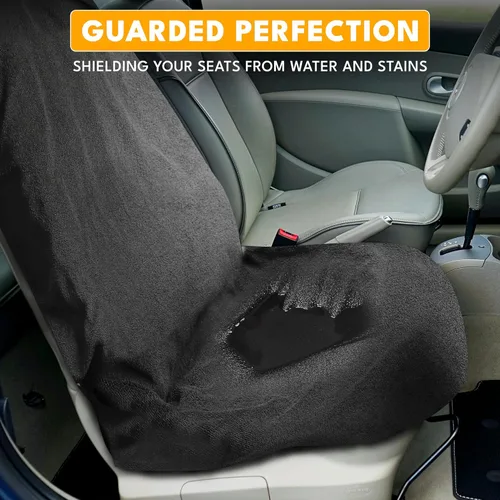 Vista 4 de EcoNour Toalla de Sudor Funda de Asiento de Coche con Almohadilla de Hombro para Cinturón Protector de Asiento Lavable para el Sudor, Comida