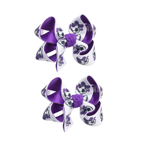 Vista 13 de Pinzas para el pelo de fútbol, cinta de fútbol, accesorios para el cabello para niñas, pinzas para el cabello de fútbol, 2 unidades, color negro