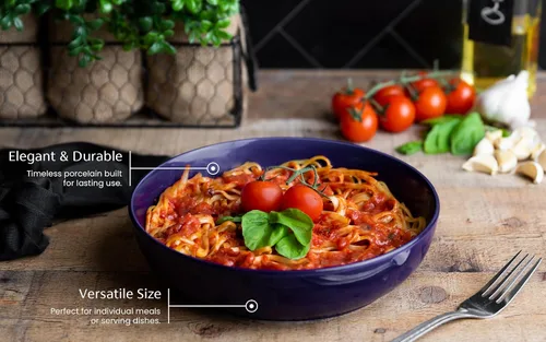 Vista 2 de KooK Tazón para pasta, ensaladeras, sopa, cuencos para servir, cerámica, gran capacidad, apto para microondas y lavavajillas, juego de 4, 40 onzas