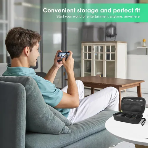 Vista 7 de Funda de transporte compatible con Backbone One/ 2ª generación de control de juegos móviles, llavero y bolsillo de red, solo caja (negro)
