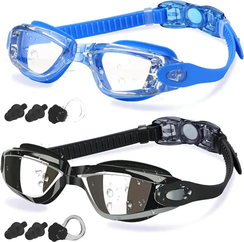 Vista 13 de COOLOO Gafas de natación, paquete de 2 gafas de natación para hombres y mujeres, gafas de natación para adultos, jóvenes, adolescentes, niños, gafas