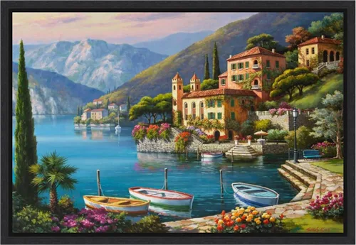 Vista 12 de Amanti Art Lienzo enmarcado para pared, 16 x 23 pulgadas, Villa Bella Vista de Sung Kim, lienzo enmarcado para pared, obras de arte de paisajes