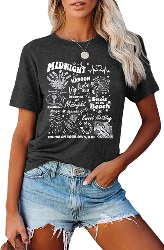 Vista 2 de Camiseta de concierto de campo para mujer, camiseta para amantes de la música, camisetas gráficas de música vintage, camisetas de regalo