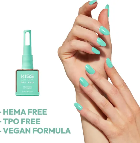 Vista 2 de KISS NEW YORK Esmalte de uñas de gel Soak Off UV LED 10mL Nail Art Salon Manicura DIY libre de HEMA, libre de TPO, fabricado en Estados Unidos