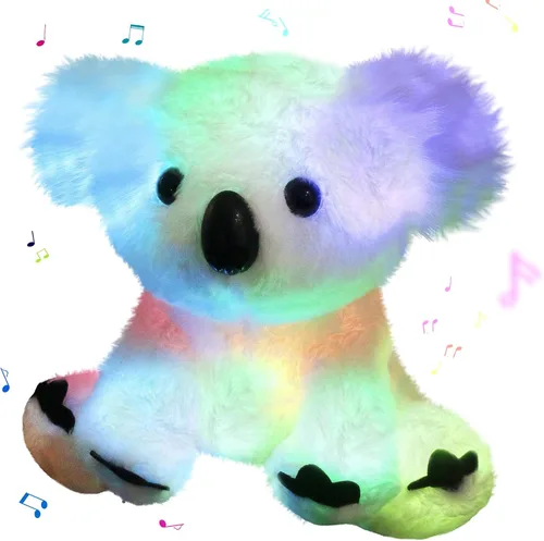 Vista 12 de Glow Guards - Cachorro de peluche azul, de 15 pulgadas, musical, suave, con luces ledes nocturnas, para Navidad, Día del Niño y cumpleaños.