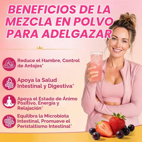 Vista 5 de Mezcla de bebida de corte con berberina, cromo, FOS, yerba mate y 5-HTP, 30
