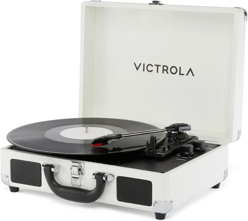 Vista 16 de Victrola Journey II (Modelo 2025) – Reproductor de Discos de Maleta Bluetooth – Altavoces Estéreo Integrados con Bajo Mejorado, Tocadiscos de 3