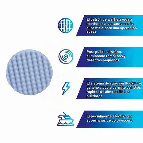 Vista 4 de 3M 05733 Perfect It - Almohadilla de pulido ultrafina, 8 pulgadas, azul 1 almohadilla, elimina las marcas de remolino, diseño de cara de gofre