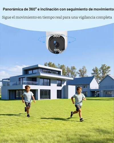 Vista 3 de VIMTAG 2.5K Pan/Tilt Cámara de seguridad para exteriores con cable para el hogar, WiFi de doble banda