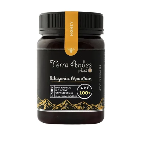 Vista 7 de Miel de Montaña Patagonia APF 100+ de TERRA ANDES PLUS Miel orgánica natural cruda. Mayor grado bioactivo. Fabricado en la Patagonia chilena. 100%