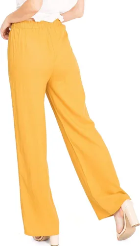 Vista 3 de Ambiance Apparel Pantalones de lino de primavera de pierna ancha para mujer