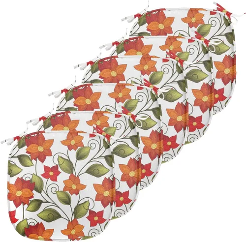 Vista 173 de Ambesonne Flamingo - Cojín de asiento para silla, diseño de fantasía exótica con elementos de vida silvestre hawaiana en colores pastel, acolchado