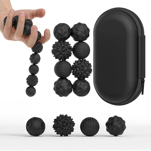 Vista 7 de Bolas magnéticas de juguete fidget, juguete sensorial de silicona para aliviar el estrés para adultos, adolescentes con autismo, ansiedad, TDAH
