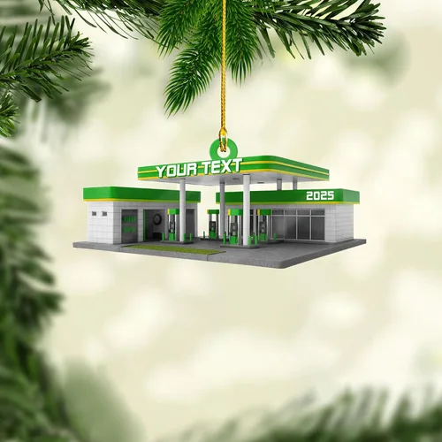 Vista 20 de Adorno de Navidad personalizado con bomba de gas, decoración retro personalizada para árbol de vacaciones, recuerdo único para trabajadores
