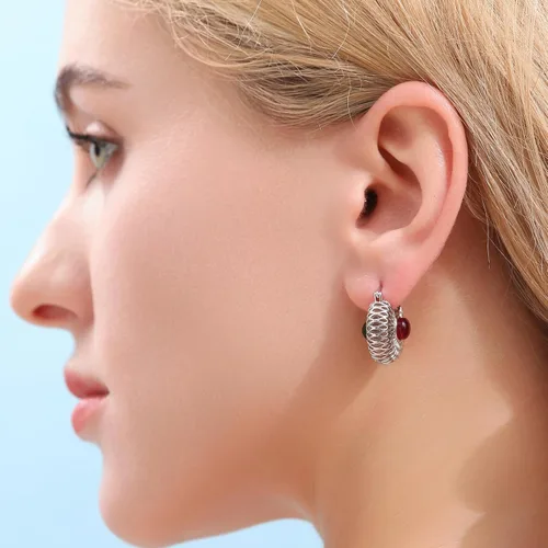 Vista 4 de CZYJEW Aretes de aro de oro, mini aretes de aro, chapados en oro de 18 quilates o chapados en rodio, aretes de aro de circonita cúbica, aretes