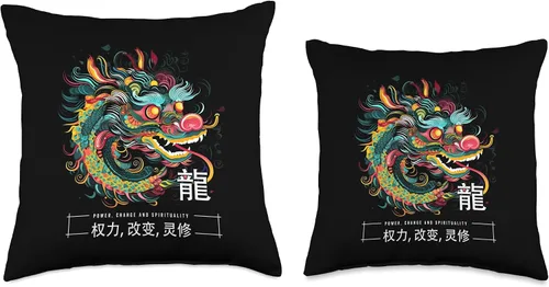 Vista 3 de Chinese New Year Of The Dragon 2024 Zodiac NS Dragon Zodiac Lunar Chinese New Year 2024 - Almohada de 16 x 16 pulgadas, multicolor