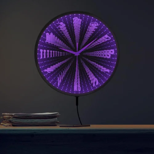 Vista 8 de The Geeky Days Accesorios para tienda de sexo, espejo infinito interestelar, reloj de pared luminoso, erótico, íntimo, juego de rol, herramientas