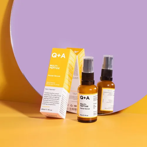 Vista 5 de Q+A Suero multipéptido (1.0 fl oz), suero facial antienvejecimiento con polipéptido, sin fragancia, suaviza las arrugas, mejora el tono