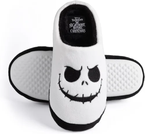 Vista 3 de Disney The Nightmare Before Christmas Jack Skellington Face - Pantuflas para mujer, Negro