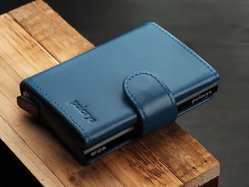 Vista 6 de PULARYS Mini Wallet SOLO- Credit Card Holder Made of Italian Leather - RFID blocking - Up to 9 Card Slots - Coin Pocket - For Men and Women