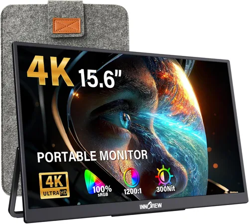 Vista 13 de InnoView Monitor portátil OLED de 14 pulgadas 4k UHD 3840x2400 Monitor portátil 100% DCI-P3 100000:1Contraste Altavoces integrados, monitores