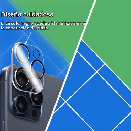Vista 3 de BIGFACE Protector de pantalla compatible con iPhone 15 Pro + protectores de lente de cámara, [2 + 2 unidades] de vidrio templado transparente HD