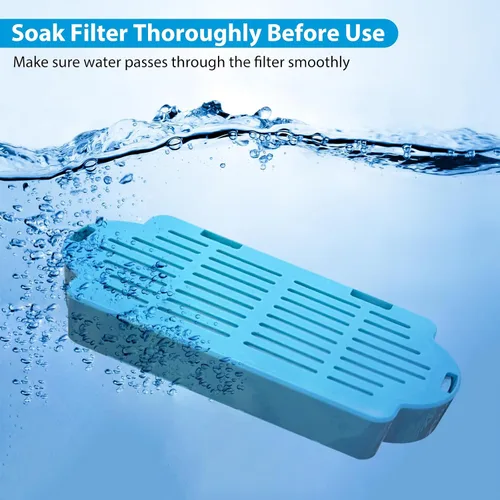 Vista 3 de Tomxcute Filtros de fuente de agua para gatos, paquete de 6 filtros de repuesto y 2 esponjas para fuente tomxcute de 3.2L/108 onzas y 4L/135 onzas