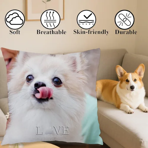 Vista 4 de Pillow Case Featuring one Photo and Custom Message Giving Your Space Unique Style and Presenting a Warm Gift Option