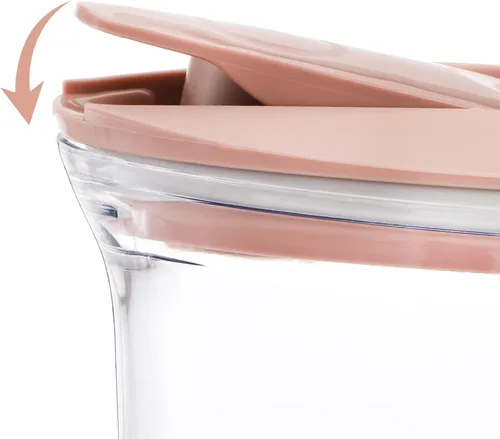 Vista 5 de Coloch - Paquete de 2 jarras de agua de plástico de 2 cuartos de galón con tapa abatible, recipiente de agua delgado transparente de medio galón