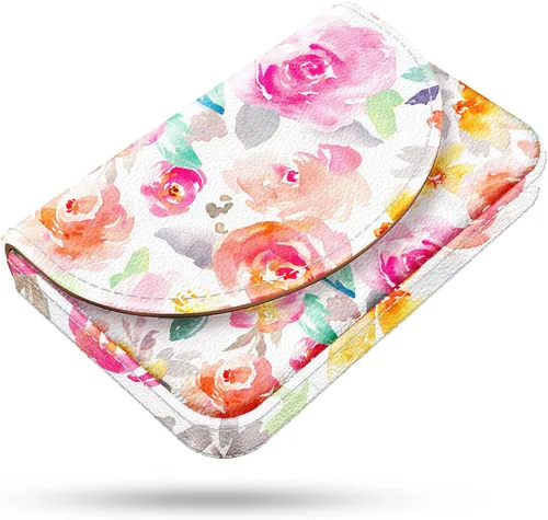 Vista 17 de Tarjetero, Estuche para Tarjetas de Visita de Cuero PU con Impresión de Color y Patrón, Porta Tarjetas con Billetera, Bolsillos Magnéticos