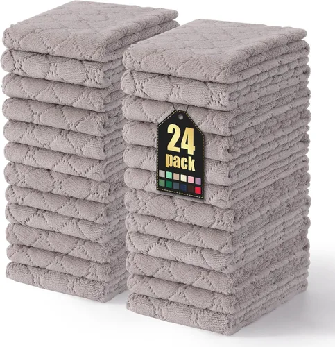 Vista 27 de Homaxy - Paquete de 12 trapos de cocina (13 x 19 pulgadas, marrón), de terciopelo coral supersuaves y absorbentes para lavar platos, paño