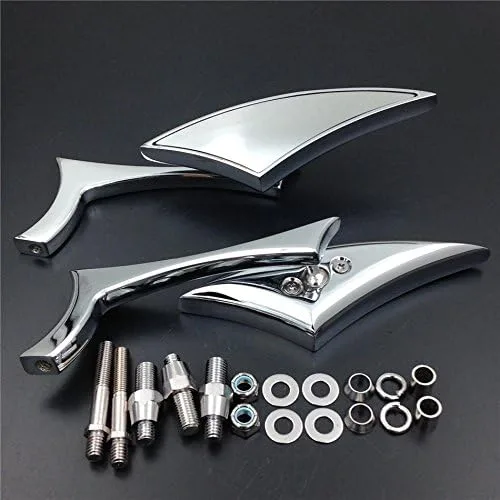 Vista 4 de Motocicleta cromado Mini Espejo Yamaha R1 R6 V-Max XVS Virago Road Royal Vstar Warrior Cruiser