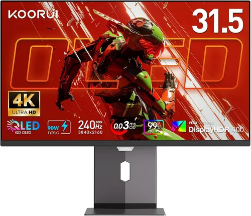 Vista 19 de KOORUI Monitor para juegos de 24.5 pulgadas, pantalla IPS FHD de 200 Hz 1080p, 1 ms (GG), HDR400, 90% DCI-P3, sincronización adaptativa, HDMI 2.0