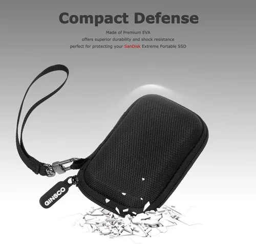 Vista 5 de Ginsco Funda ultracompacta exclusiva para SSD portátil Sandisk Extreme E30/E61, compatible con SanDisk Extreme Portable 500G/1TB/2TB/4TB/8TB, funda