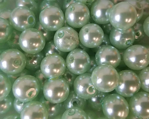 Vista 9 de Cuentas redondas sueltas de plástico artificiales de 0.394 in, 100 unidades (surtido metálico)